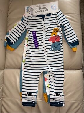 NWT 3-Pack of Koala Kids 100% cotton coveralls 24 Months